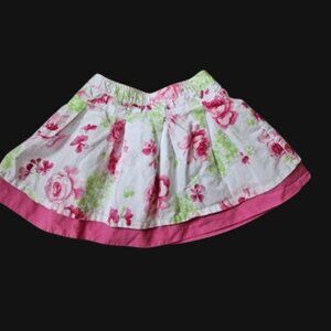 JILLIANS CLOSET Pink Floral Print Lined Cotton Skirt Girls Size 24 months